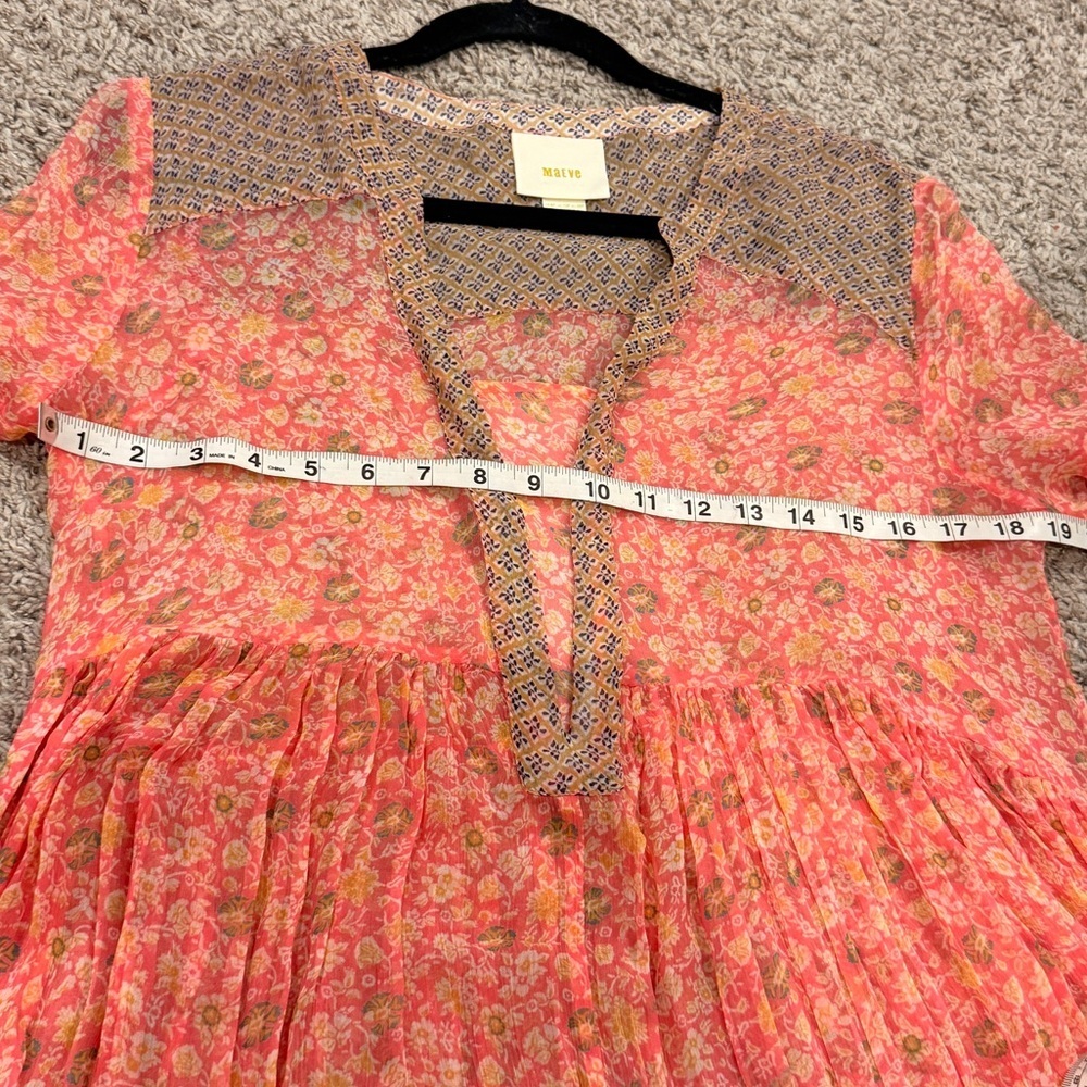 Maeve Coral Floral Blouse Dress - Picture 6 of 7